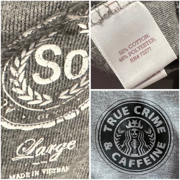 True Crime & Caffeine, Retro, Reworked, Fitted Active Hoodie - Picture 8 of 15